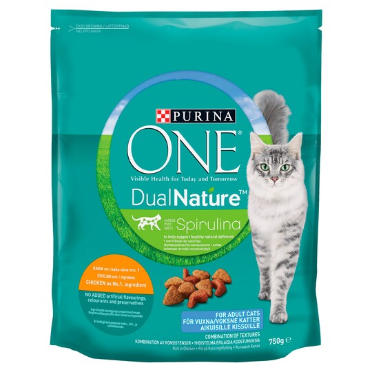 Purina One Dual Nature Dry Cat Food Chicken 750G Tesco Groceries