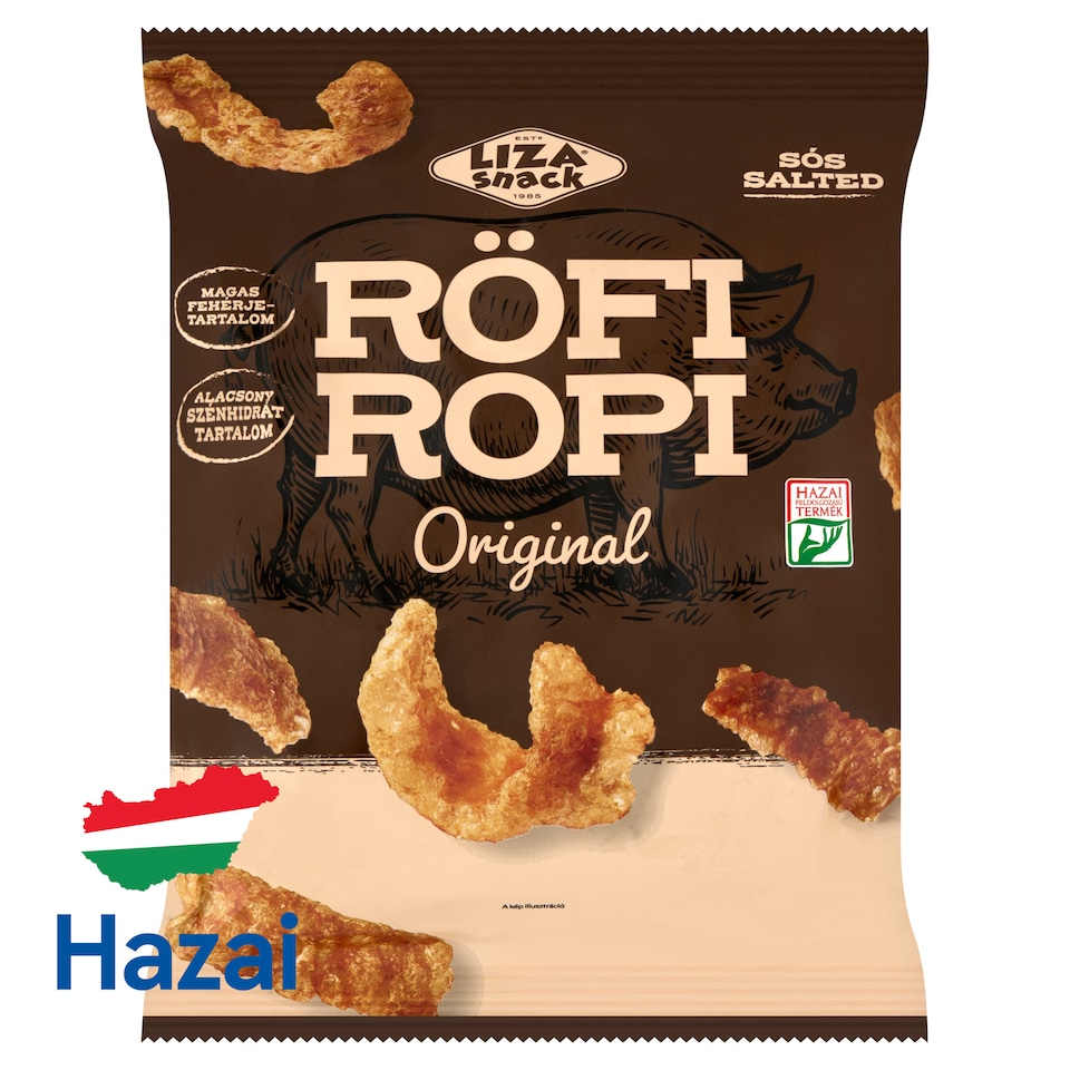 Liza Snack Original Röfi Ropi Crispy Snack Made of Salted Pork Rinds 40 g