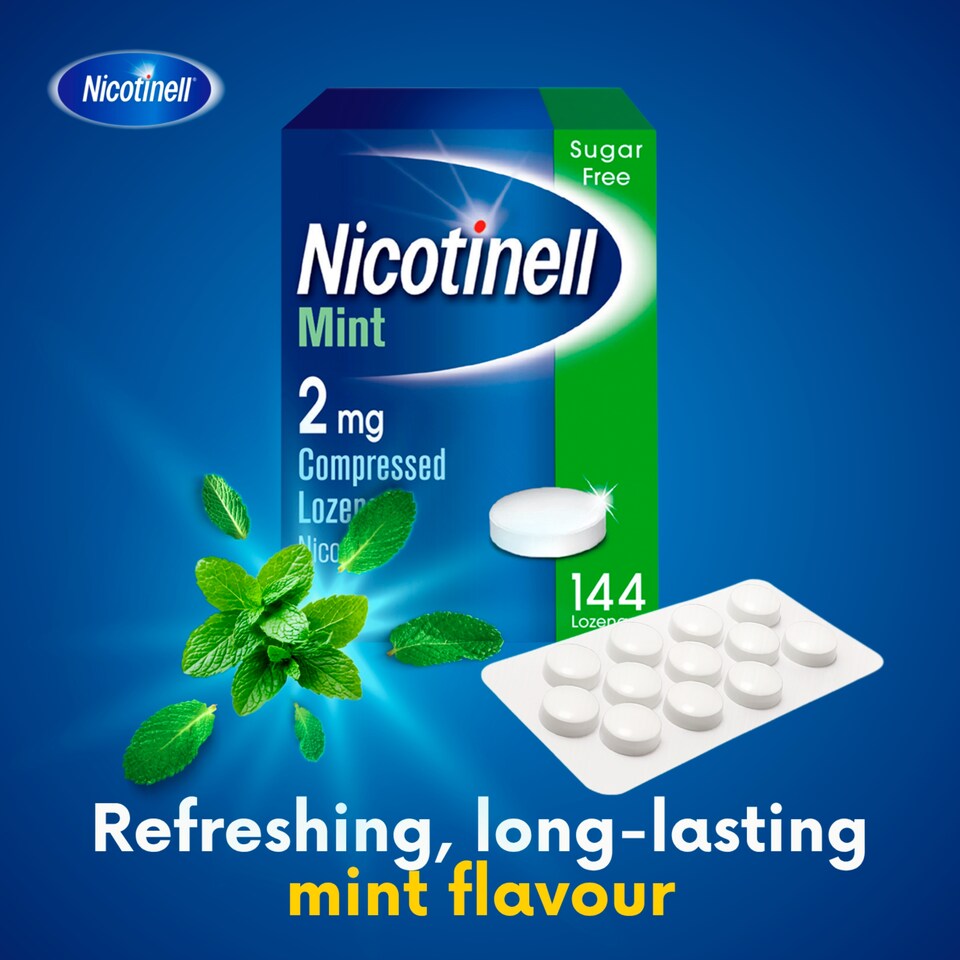 image 1 of Nicotinell Stop Smoking Aid 2mg Compressed Nicotine Lozenges - Mint 144s