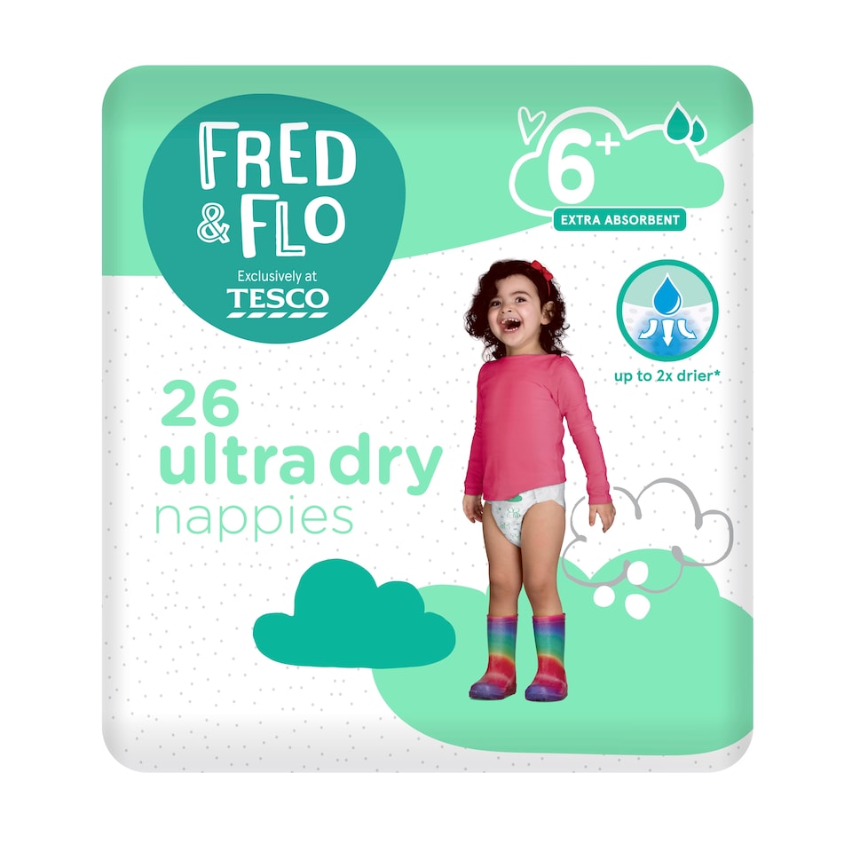image 1 of Fred & Flo Ultra Dry Nappies Size 6+ 26 Pack