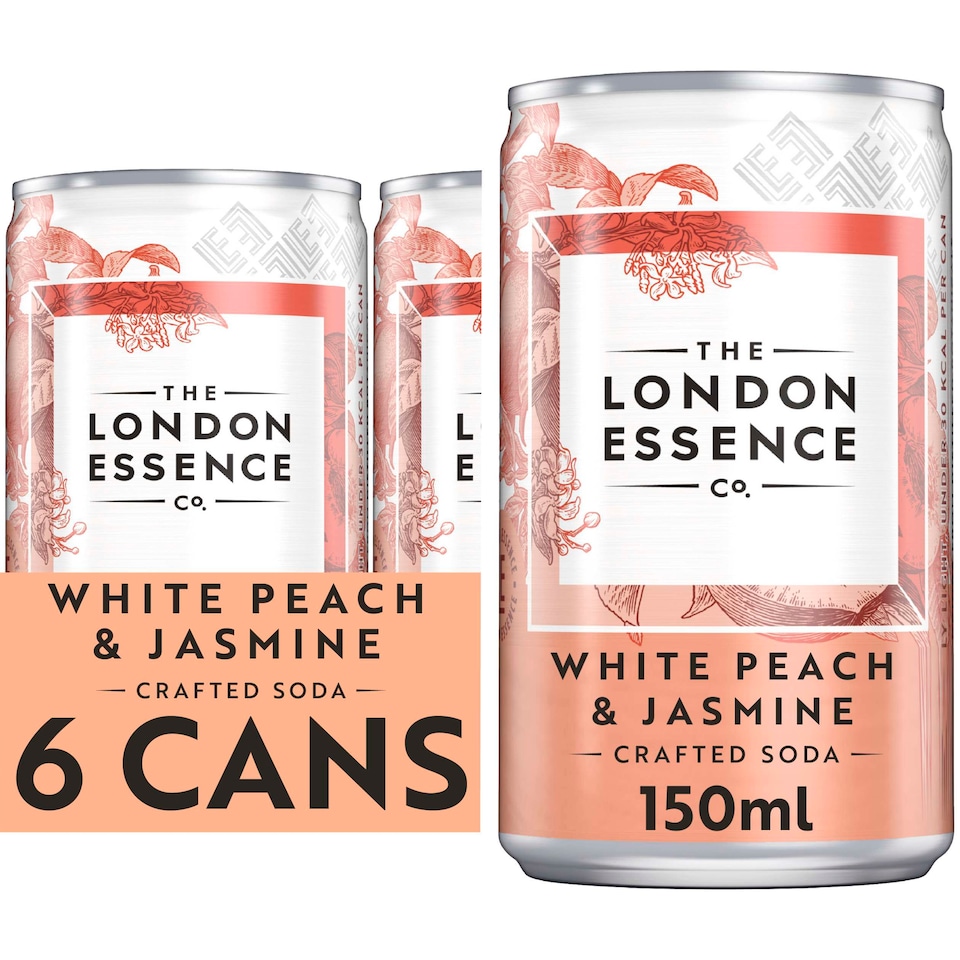 image 1 of London Essence Peach & Jasmine Soda 6 X 150Ml