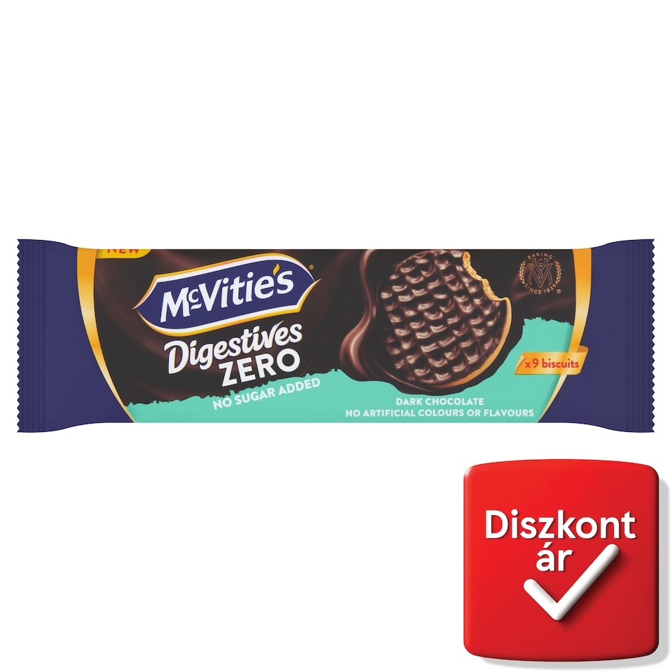 McVitie's Digestives Zero hozzáadott cukor nélküli étcsokoládéval bevont keksz 150 g  1. kép