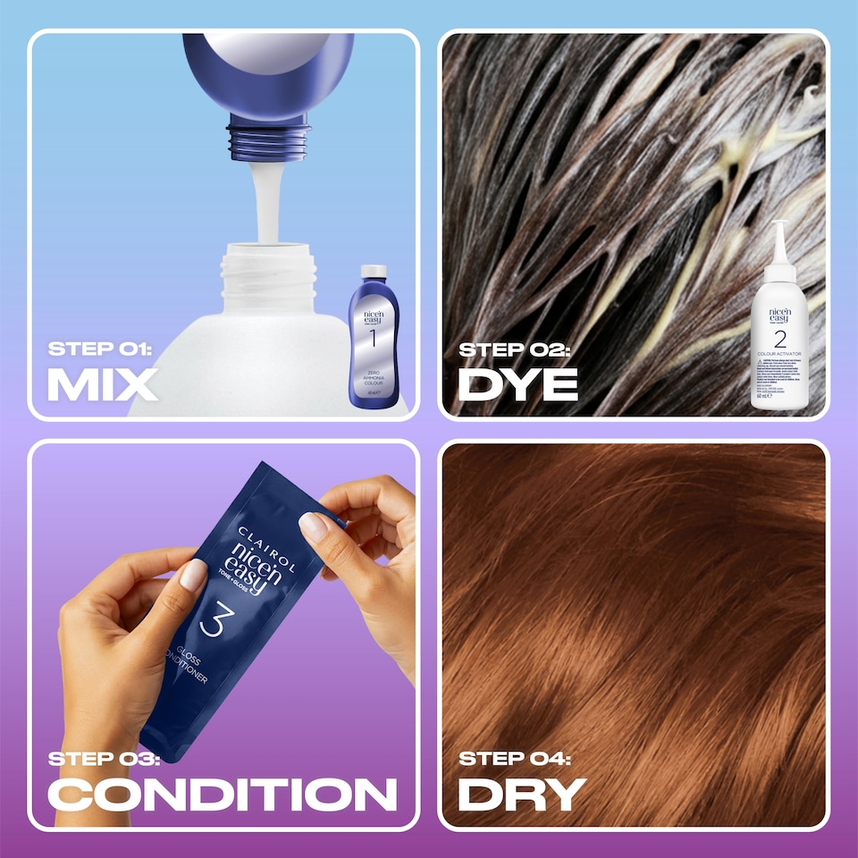 image 1 of CLAIROL NICE'N EASY TONE+GLOSS SEMI PERMANENT HAIR DYE - 645/92 AMBER