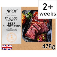 Tesco Finest Slow Cooked Pastrami Smoked Beef Shortrib with a Texas Style Reserve BBQ Glaze 478G
