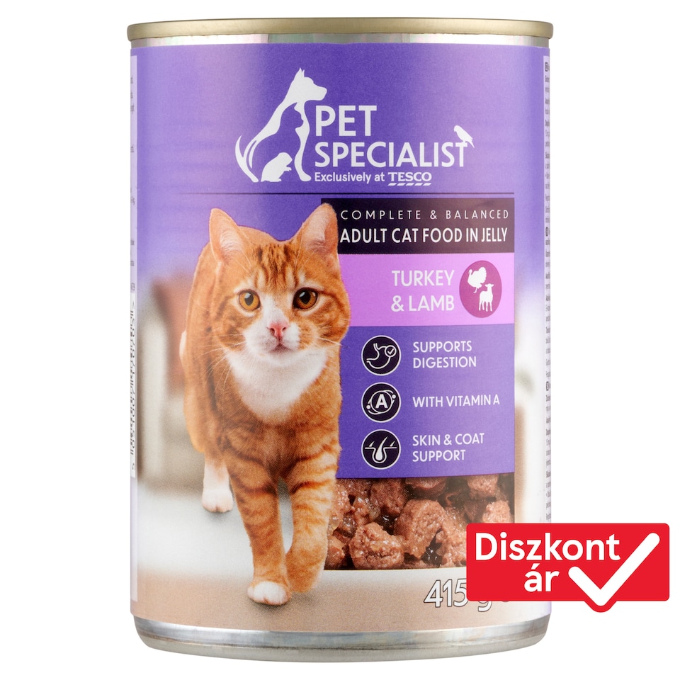 Pet Specialist teljes értékű állateledel felnőtt macskák számára pulykával és báránnyal 415 g