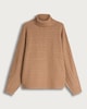 image 2 of F&F Cable Knit Roll Neck Batwing Jumper with Wool in Camel