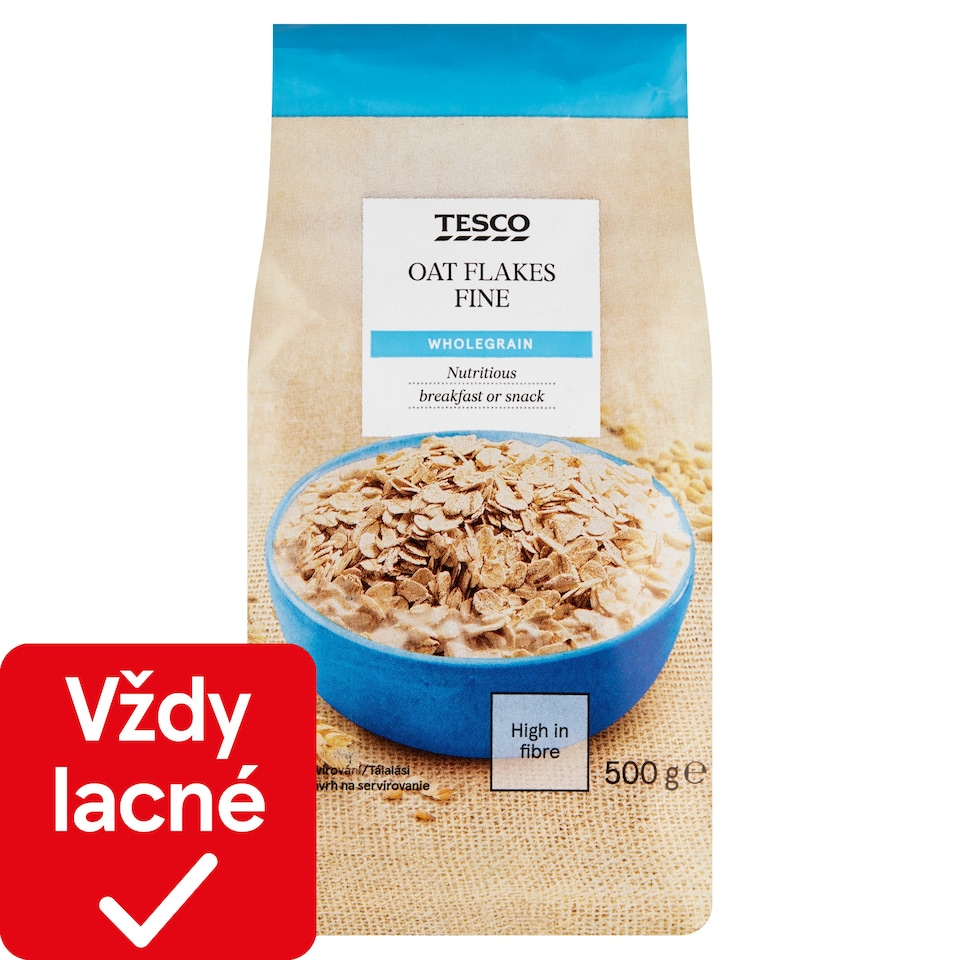 Tesco Celozrnné ovsené vločky, jemné 500 g