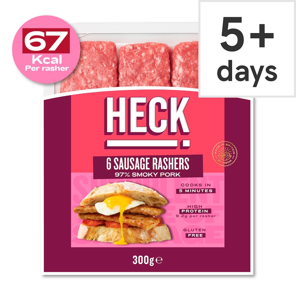 Heck 6 Smoky Pork Sausage Rashers 300g