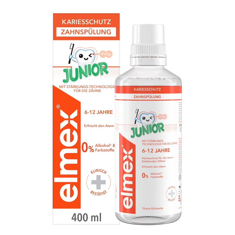 obrázok 1 z elmex® Junior detska ústna voda pre deti vo veku 6 – 12 rokov 400ml