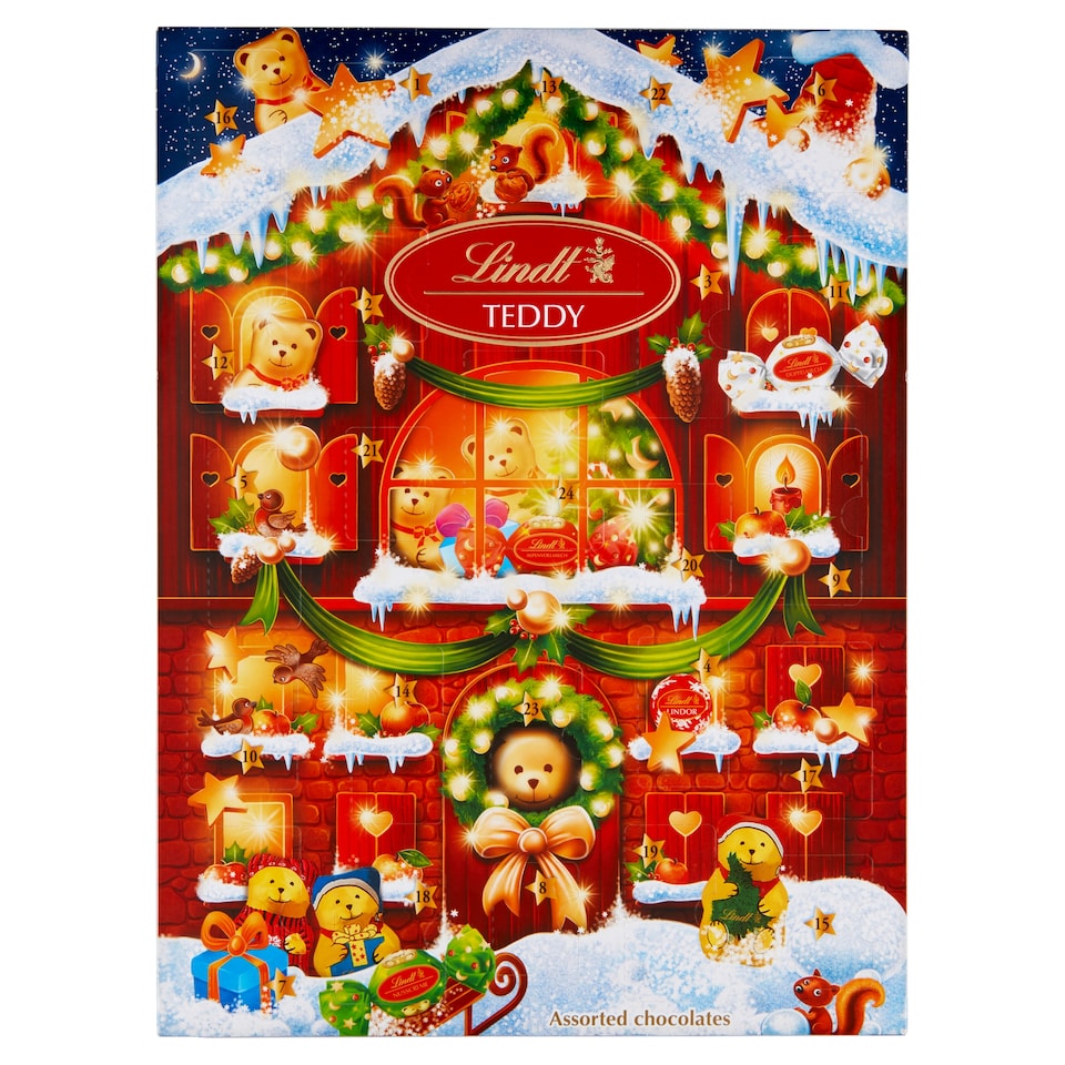 Lindt Teddy mliečna čokoláda, biela a mliečna čokoláda s rôznymi náplňami 170 g