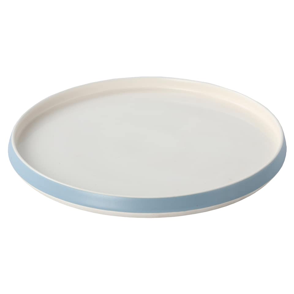 image 1 of F&F Home Oslo Powder Blue & Cream 12 Piece Dinner Set