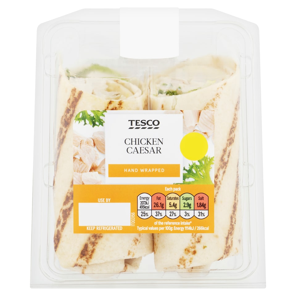 Tesco Chicken Caeser Wrap 186G