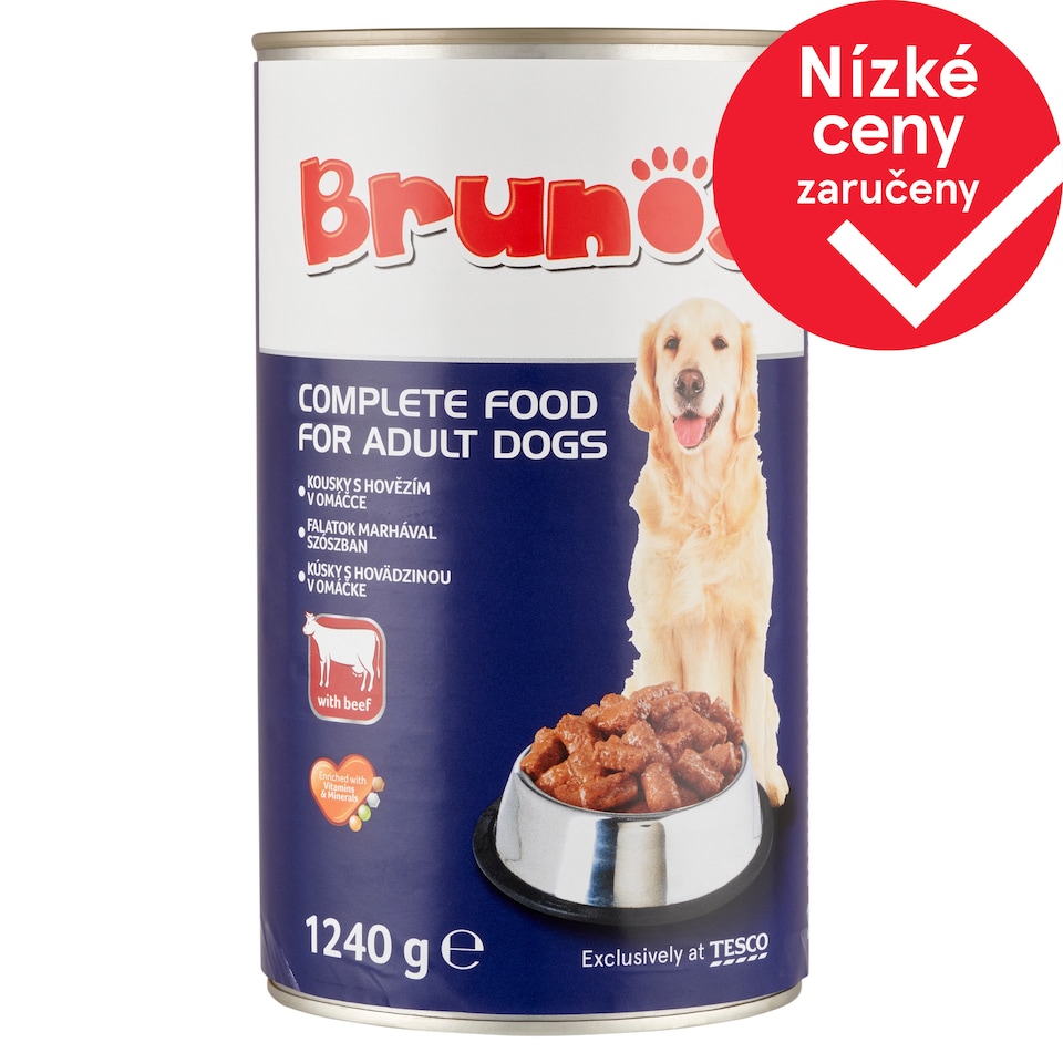 Brunos Kompletní krmivo pro dospělé psy s hovězím 1240g