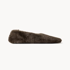 F&F Faux Fur Slipper Socks in Brown
