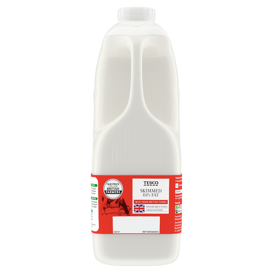 Tesco British Skimmed Milk 2.272L, 4 Pints