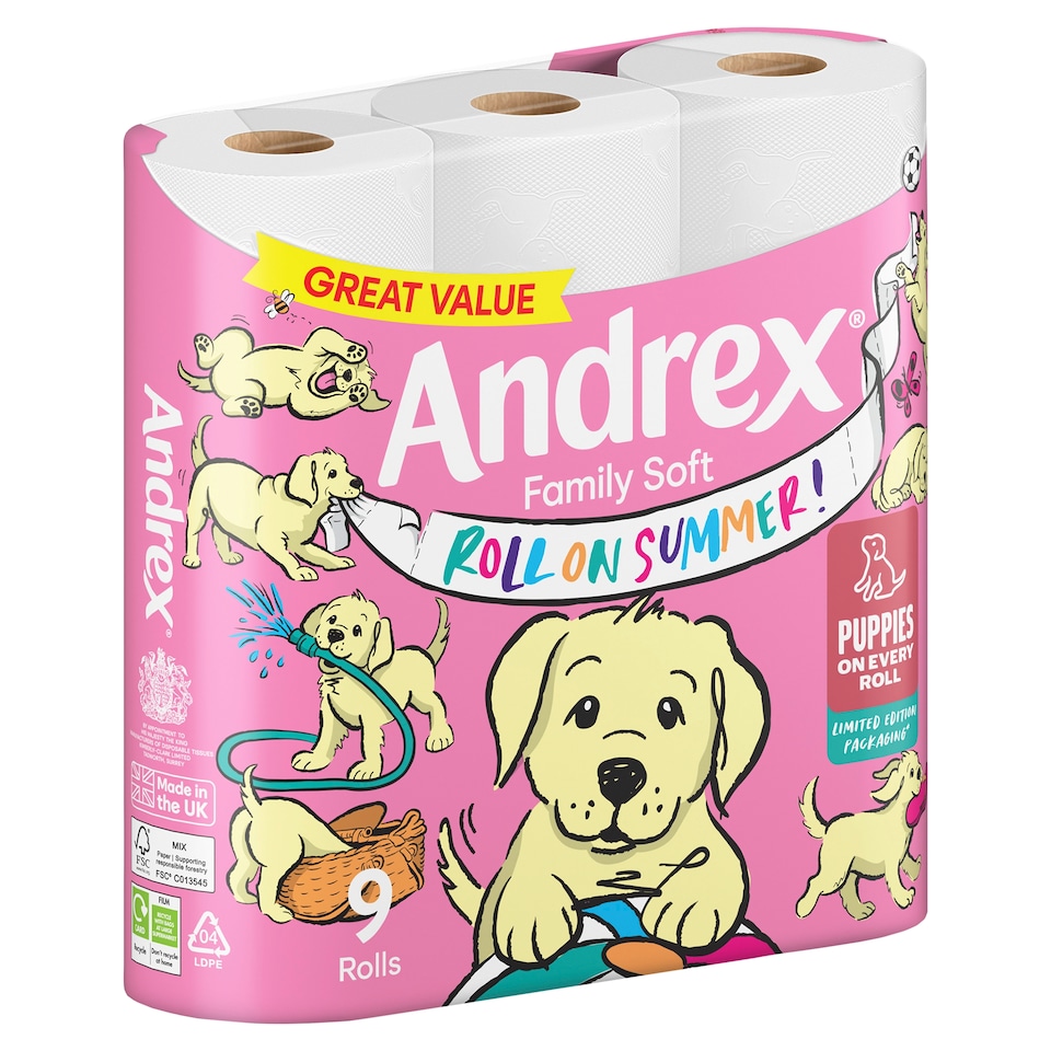 image 1 of Andrex Family Soft Toilet Tissue 9 Rolls