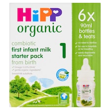 Hipp Organic 1 First Infant Baby Milk Ready To Eat 6X90ml