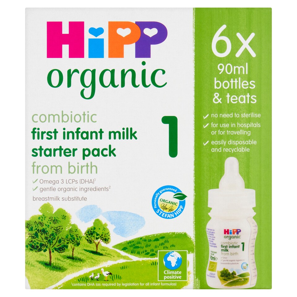 Hipp Organic 1 First Infant Baby Milk Ready To Eat 6X90ml