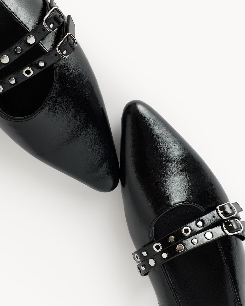 image 1 of F&F Pointed Toe Slingback Shoes in Black