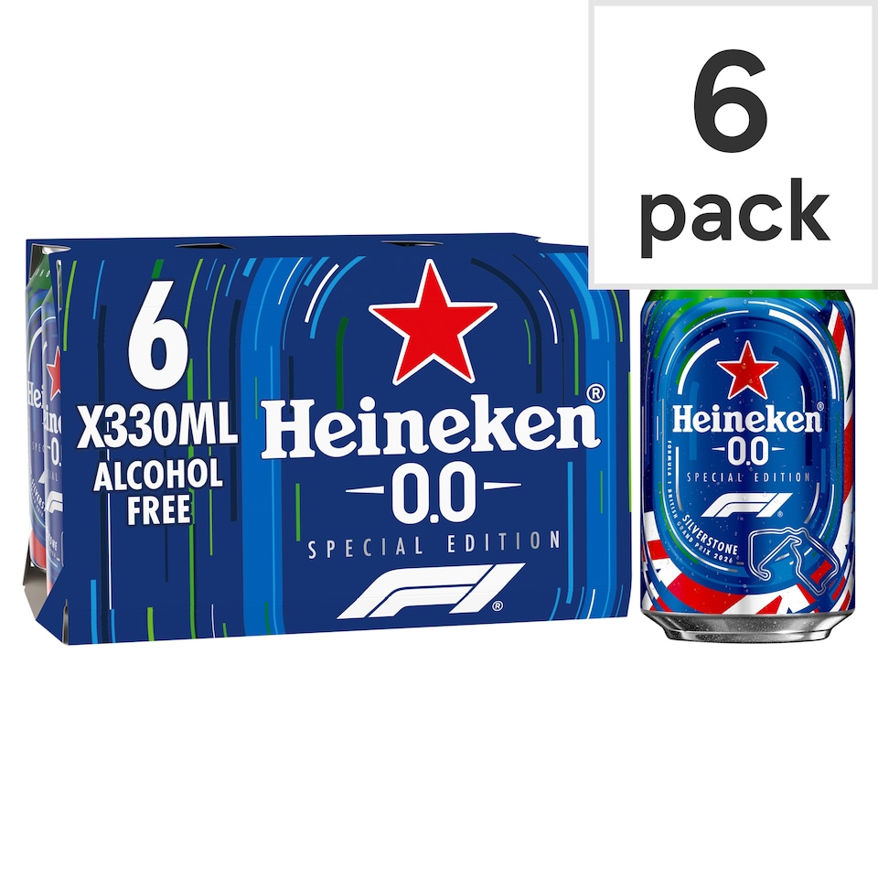 Heineken 0.0% Alcohol Free Lager Beer Can 6x330ml