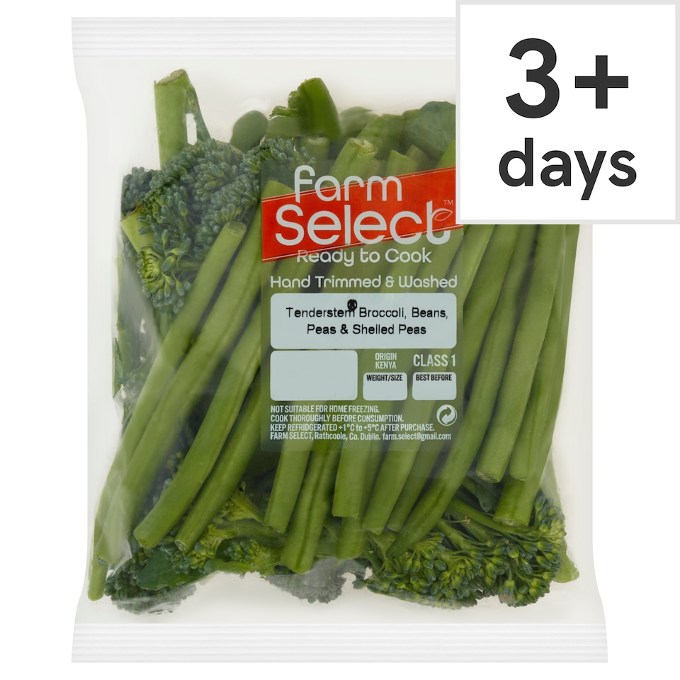 Farm Select Tenderstem Broccoli, fine beans, sugar snaps and shelled peas 250g