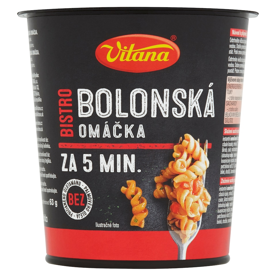 image 1 of Vitana Bistro Bolognese Sauce Pasta 63 g