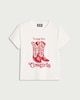 image 4 of OH ME OH MY Cotton Rich Long Live Cowgirls Slogan T-Shirt in Cream