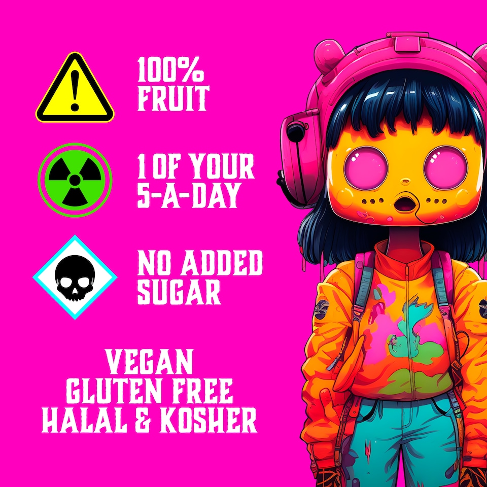 image 1 of Zombie Strawberry Fruit Snack Bar Multipack 4x25g