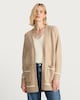 image 3 of F&F Patch Pocket Open Front Cardigan with Wool in Mink