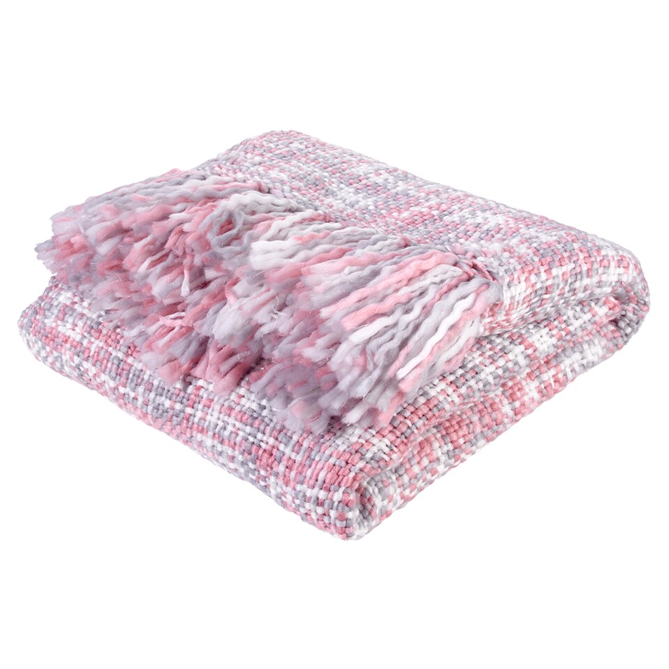 Tesco Boucle Throw Pink