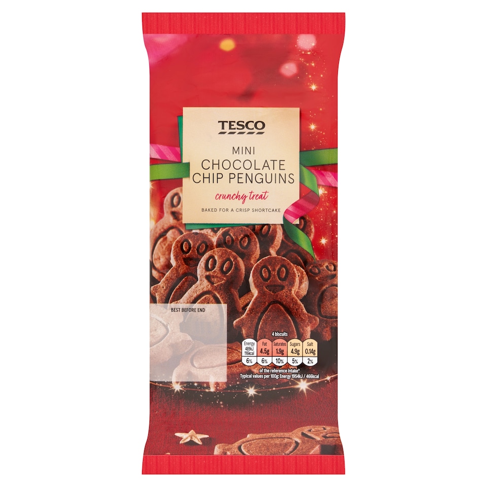 Tesco csokoládéízű keksz, étcsokoládé darabokkal 100 g