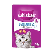 WHISKAS Dentabites Cat Treats with Chicken 40g