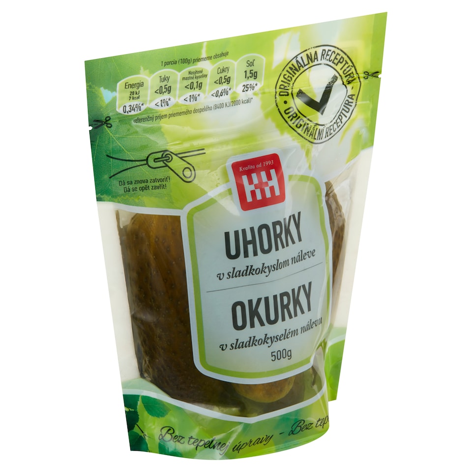 image 1 of H+H Cucumbers Pickled in a Sweet and Sour Brine 500g