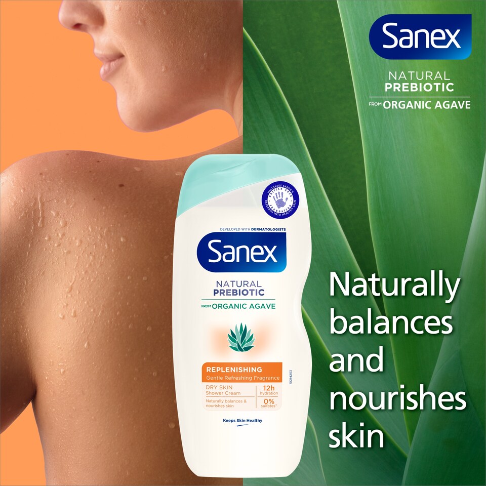 image 1 of Sanex Natural Prebiotic Replenishing Shower Gel 225Ml
