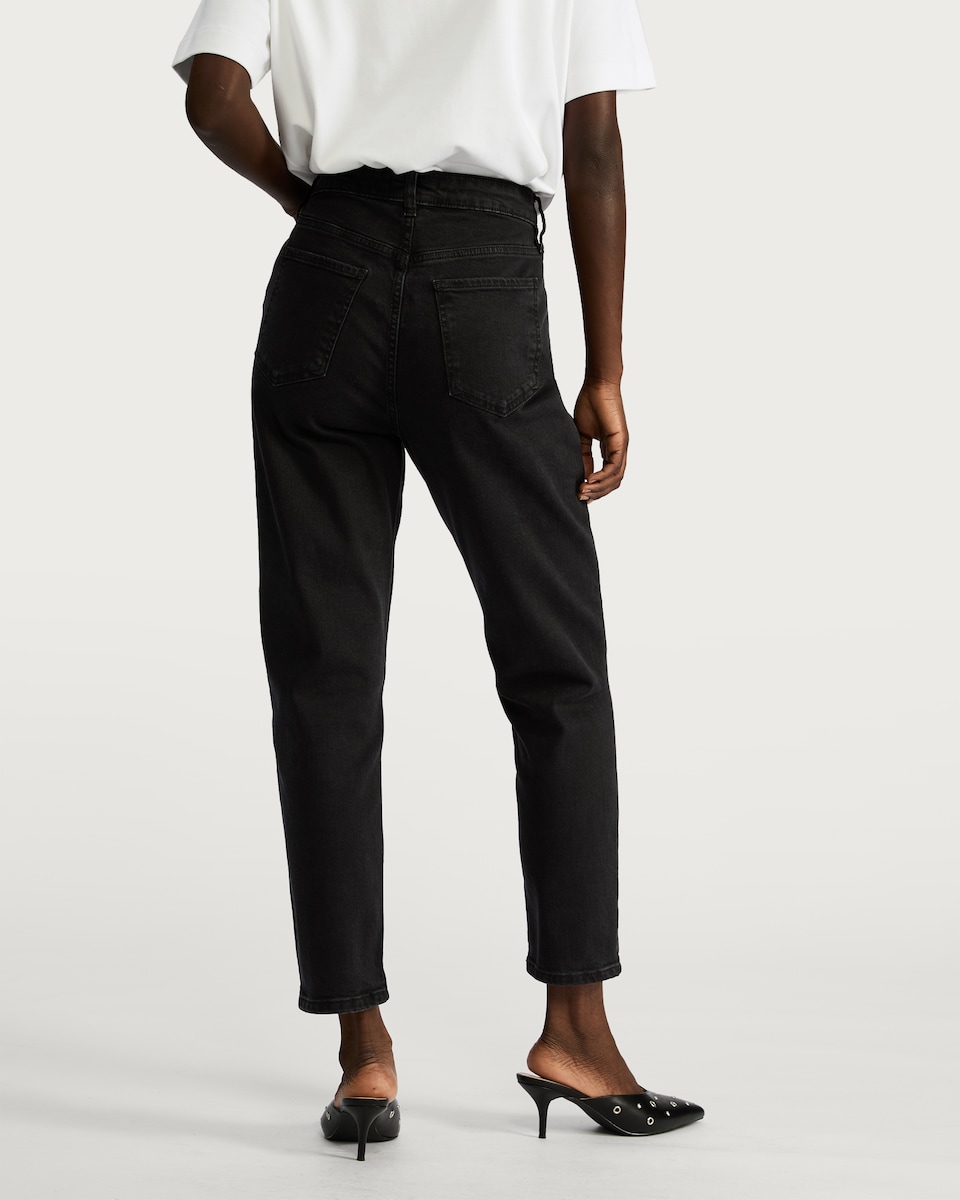 image 1 of F&F Slim Mom Jeans in Black