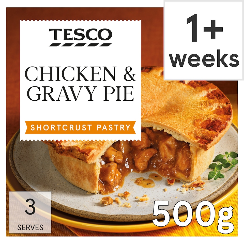 Tesco Chicken & Gravy Shortcrust Pastry Pie 500G