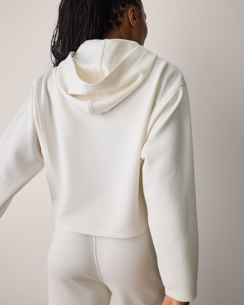 image 1 of F&F Active AFTERCLASS Textured Hoodie in Cream