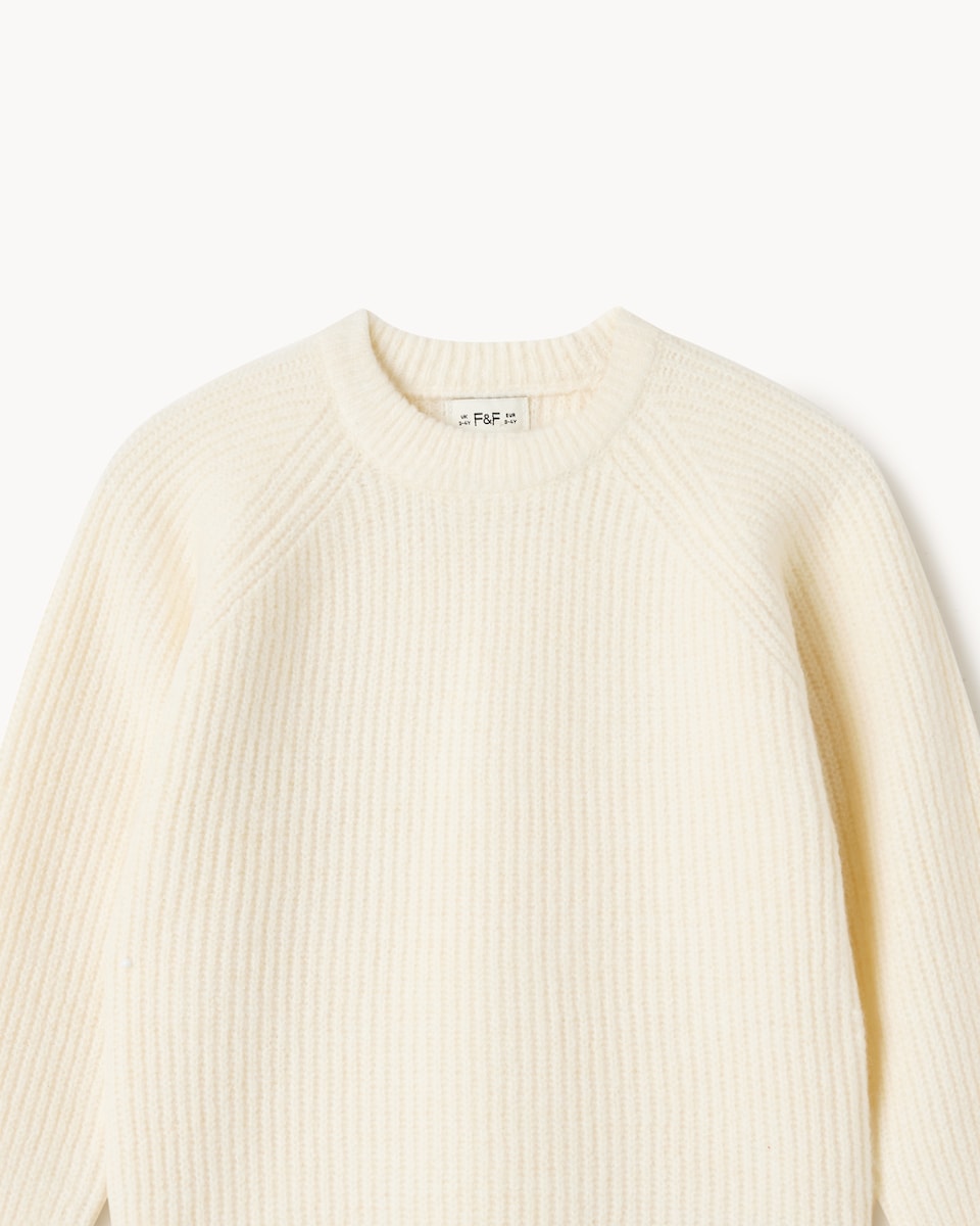 image 1 of F&F Boys Ribbed Jumper in Cream