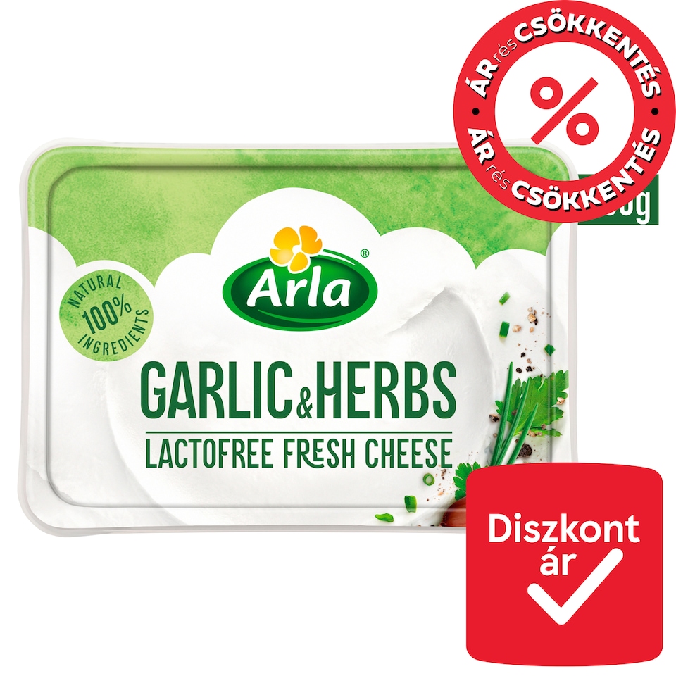 Arla fokhagymás fűszeres friss zsíros lágy laktózmentes krémsajt 200 g  1. kép