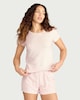 image 1 of F&F Textured Ditsy Floral Short Pyjama Set in Multi Pink