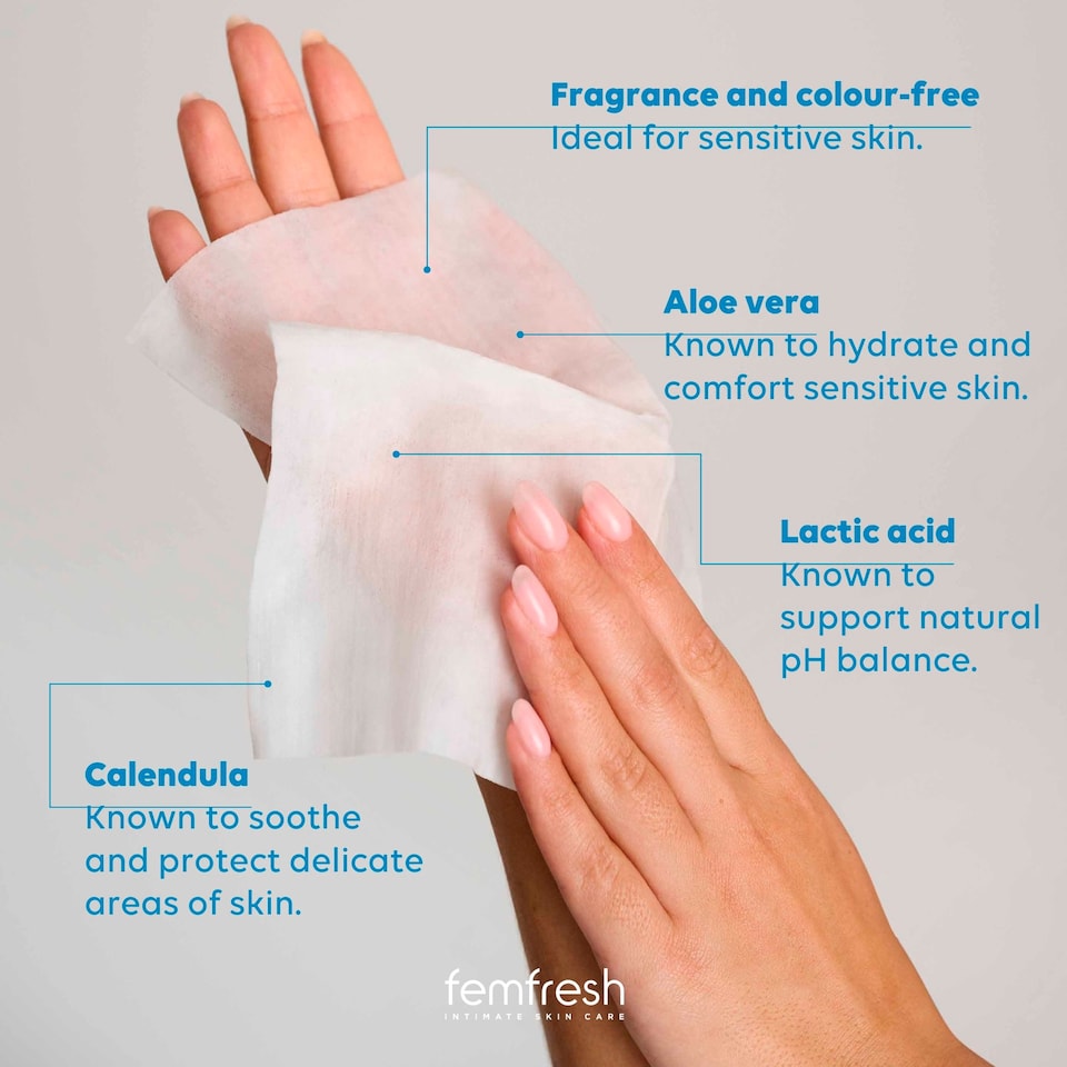 image 1 of Femfresh 0% Sensitive Wipes 25 Pack
