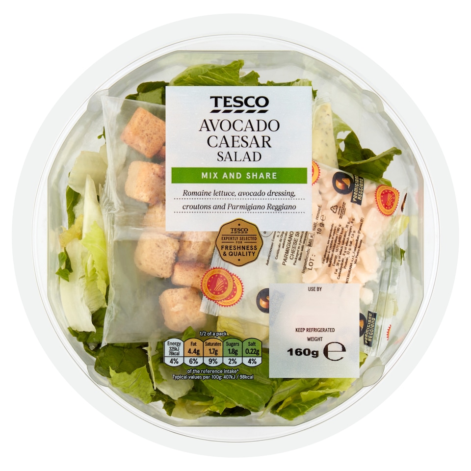 Tesco Avocado Caesar Salad Salad 160G