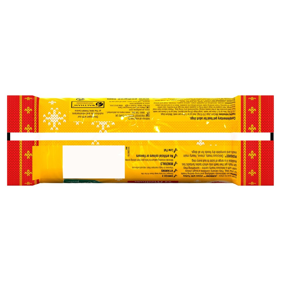 image 1 of Pedigree Jumbone Medium Turkey 2 Chews 200G