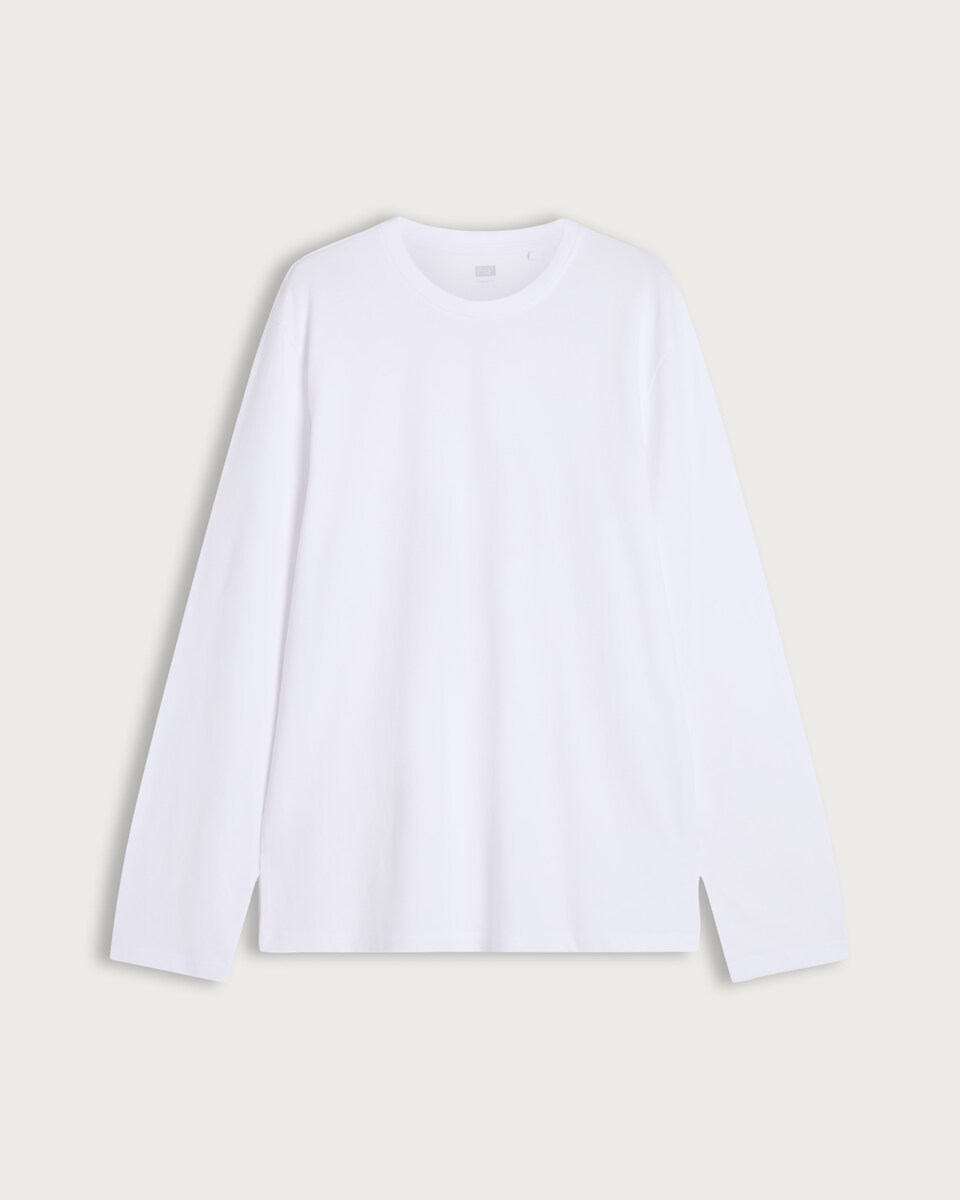 F&F Pure Cotton Regular Fit Crew Neck Long Sleeved Top in White