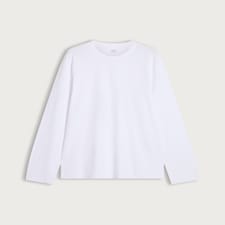 F&F Pure Cotton Regular Fit Crew Neck Long Sleeved Top in White