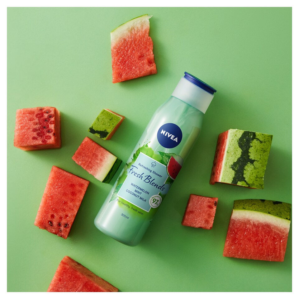 image 1 of Nivea Shower Fresh Watermelon Mint Coconut Milk 300Ml