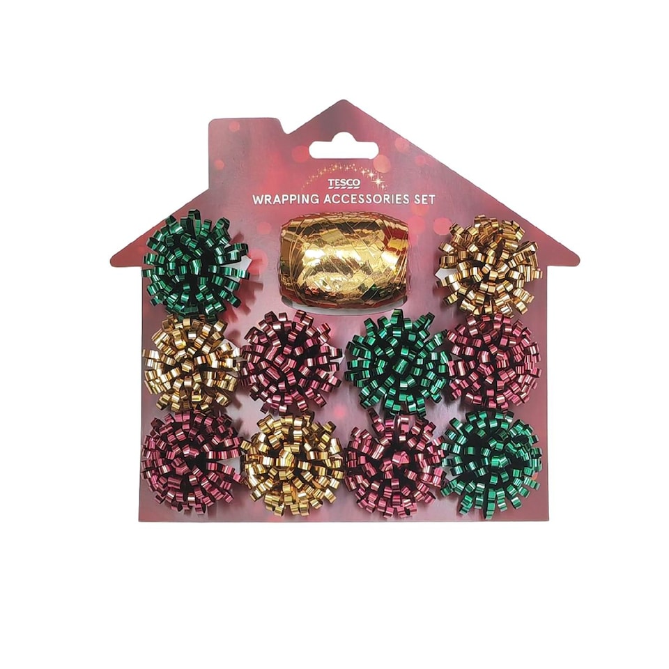 Tesco Traditional Christmas Bow & Ribbon Set