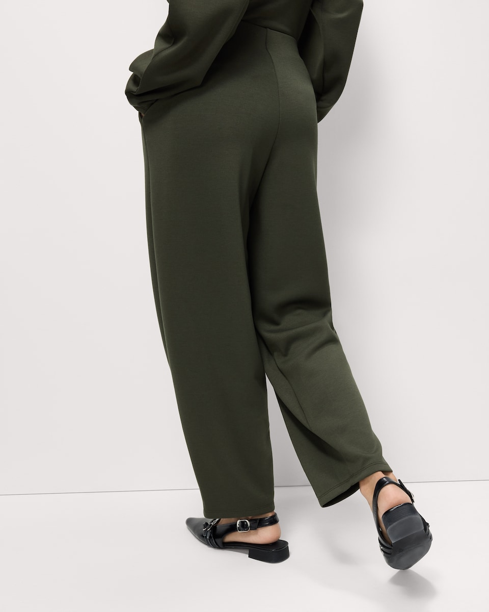 image 1 of F&F Scuba Barrel Leg Co-ord Trousers in Olive