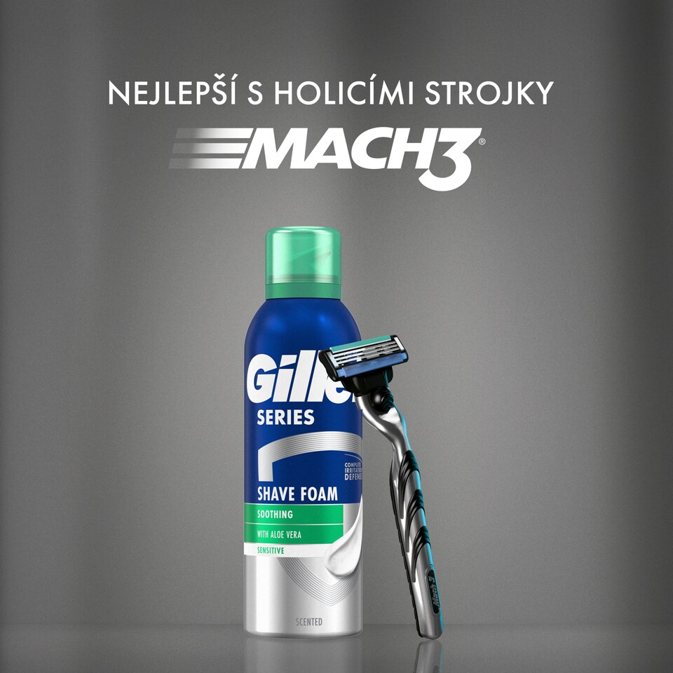 Obrázek 1 pro produkt Gillette Series Zklidňující Pěna Na Holení S Aloe Vera, 200ml