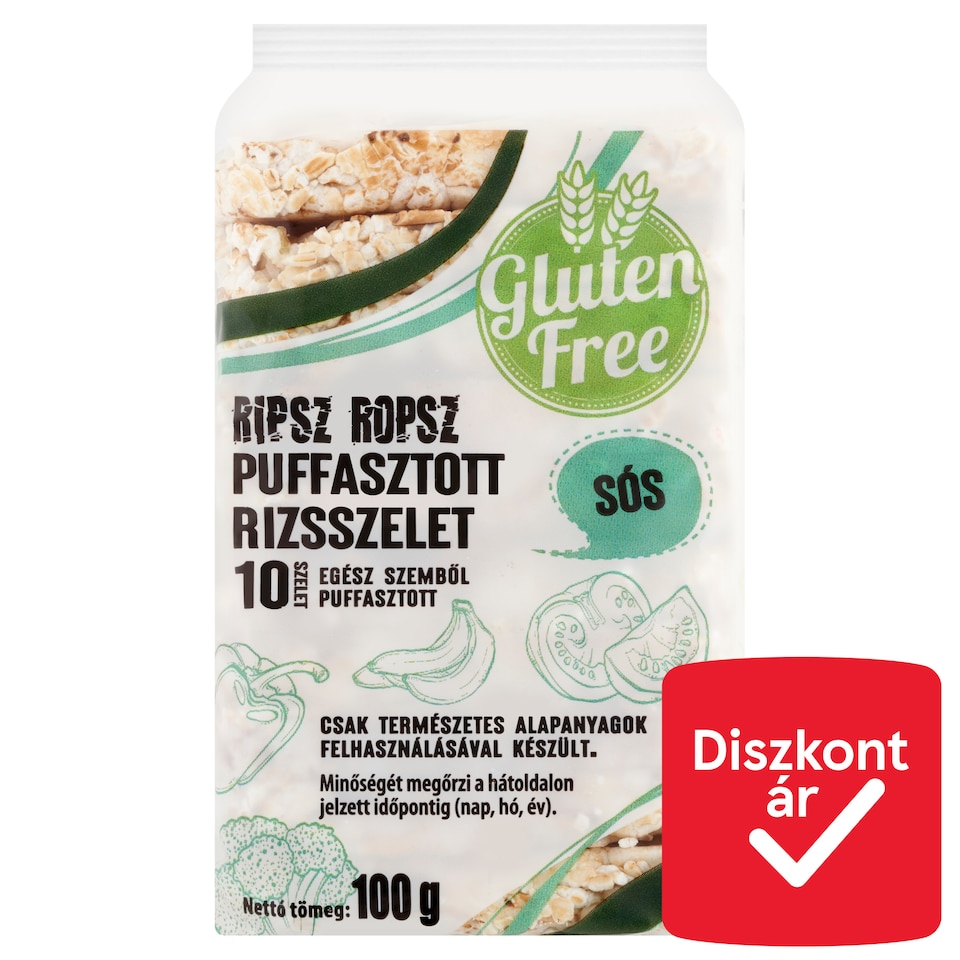 Ripsz Ropsz sós puffasztott rizsszelet 100 g  1. kép